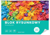 Blok rysunkowy A3, 80g, 20 kartek, Interdruk